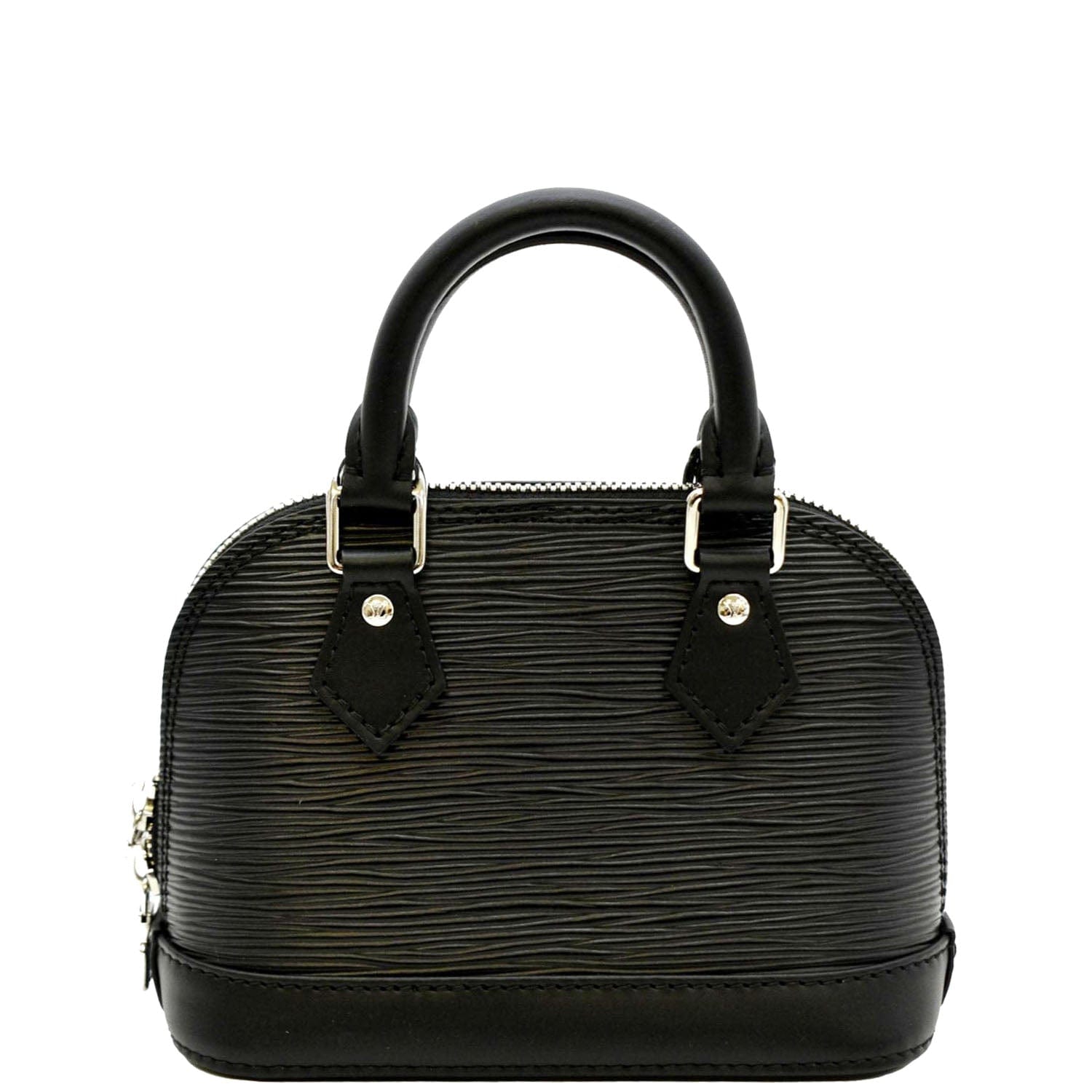 LOUIS VUITTON Nano Alma Epi Leather Top Handle Shoulder Bag Black