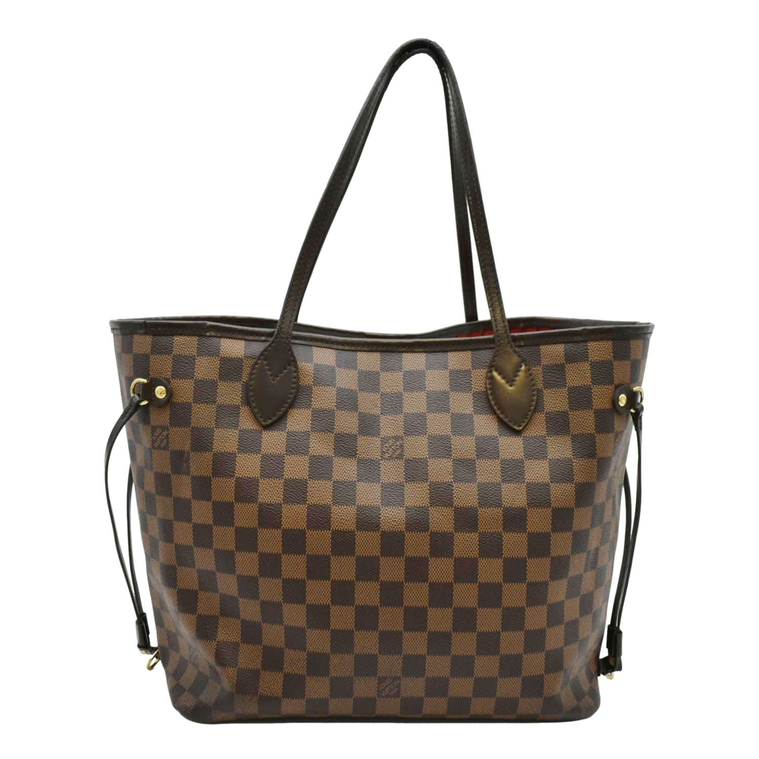 LOUIS VUITTON Neverfull MM Damier Ebene Tote Bag Brown