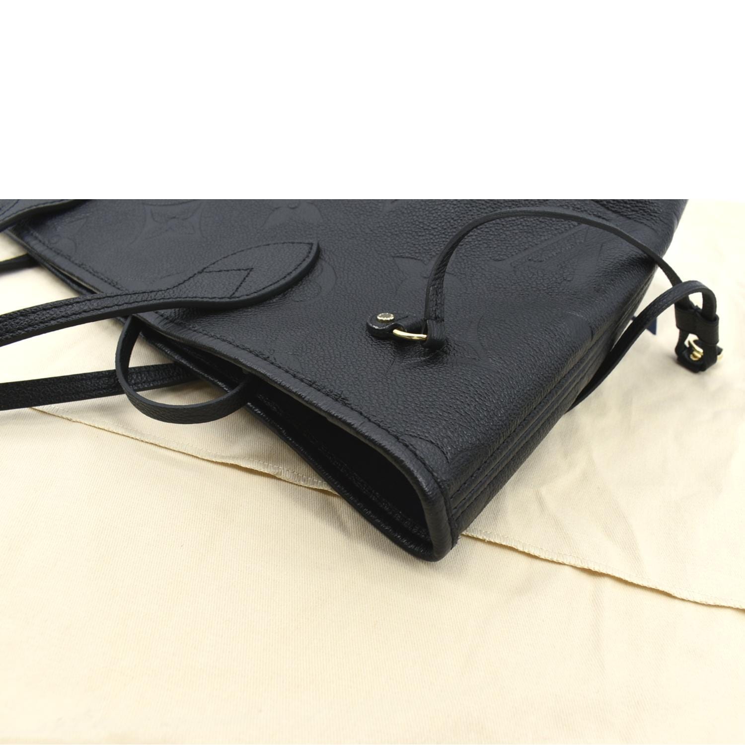 LOUIS VUITTON Neverfull MM Monogram Empreinte Tote Bag Black