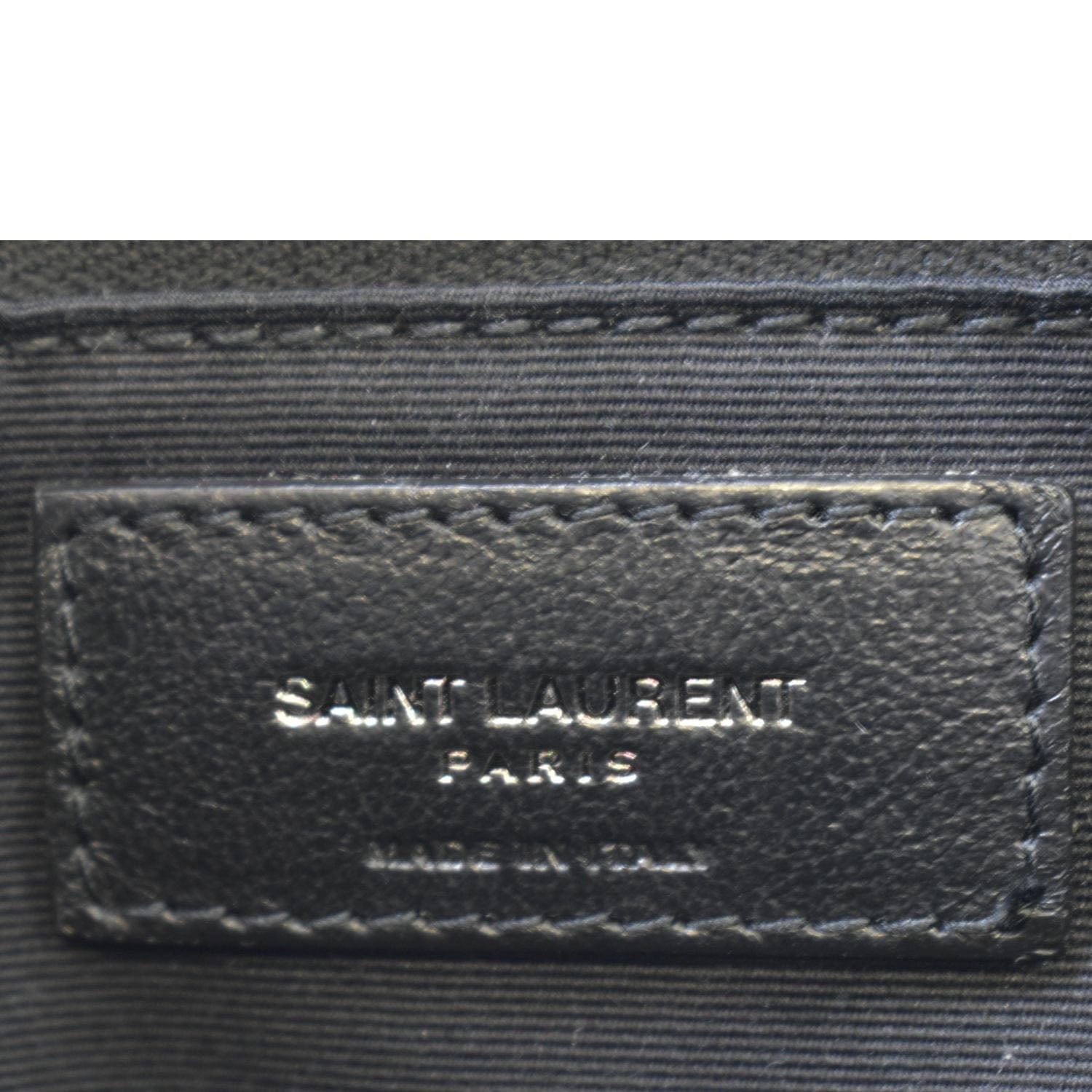 YVES SAINT LAURENT Niki Baby Crinkle Leather Shoulder Bag Black