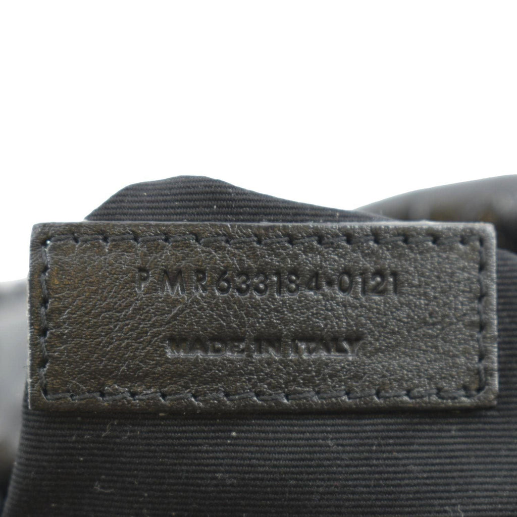 YVES SAINT LAURENT Niki Baby Crinkle Leather Shoulder Bag Black