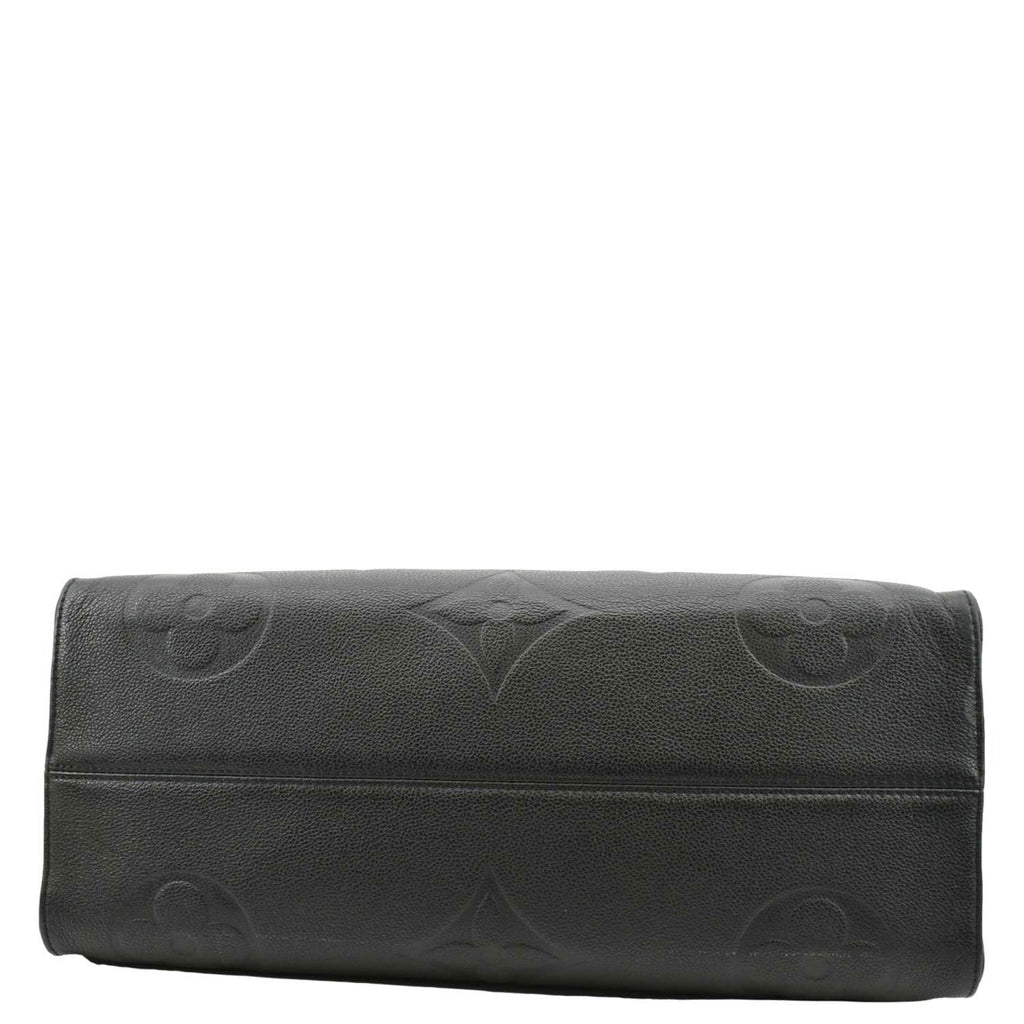LOUIS VUITTON Onthego GM Monogram Empreinte Leather Tote Shoulder Bag Black