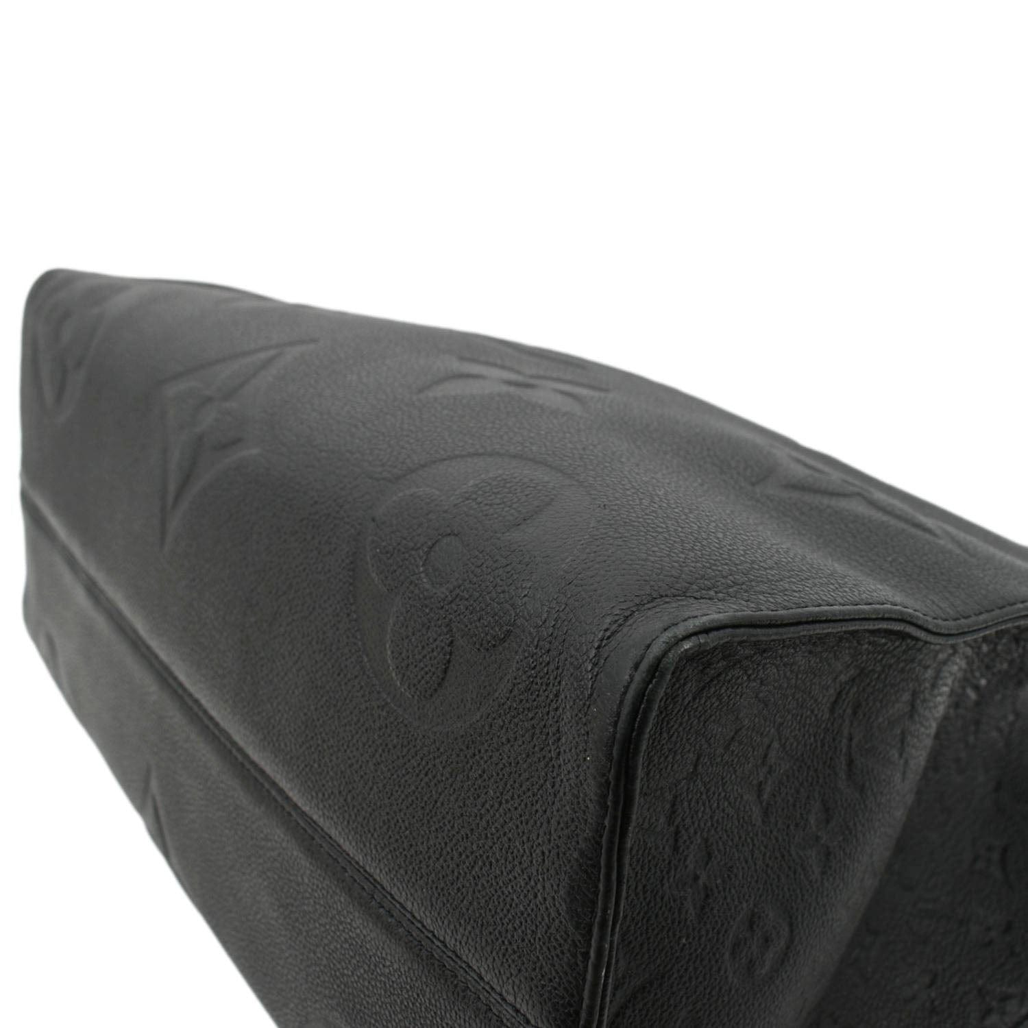 LOUIS VUITTON Onthego GM Monogram Empreinte Leather Tote Shoulder Bag Black