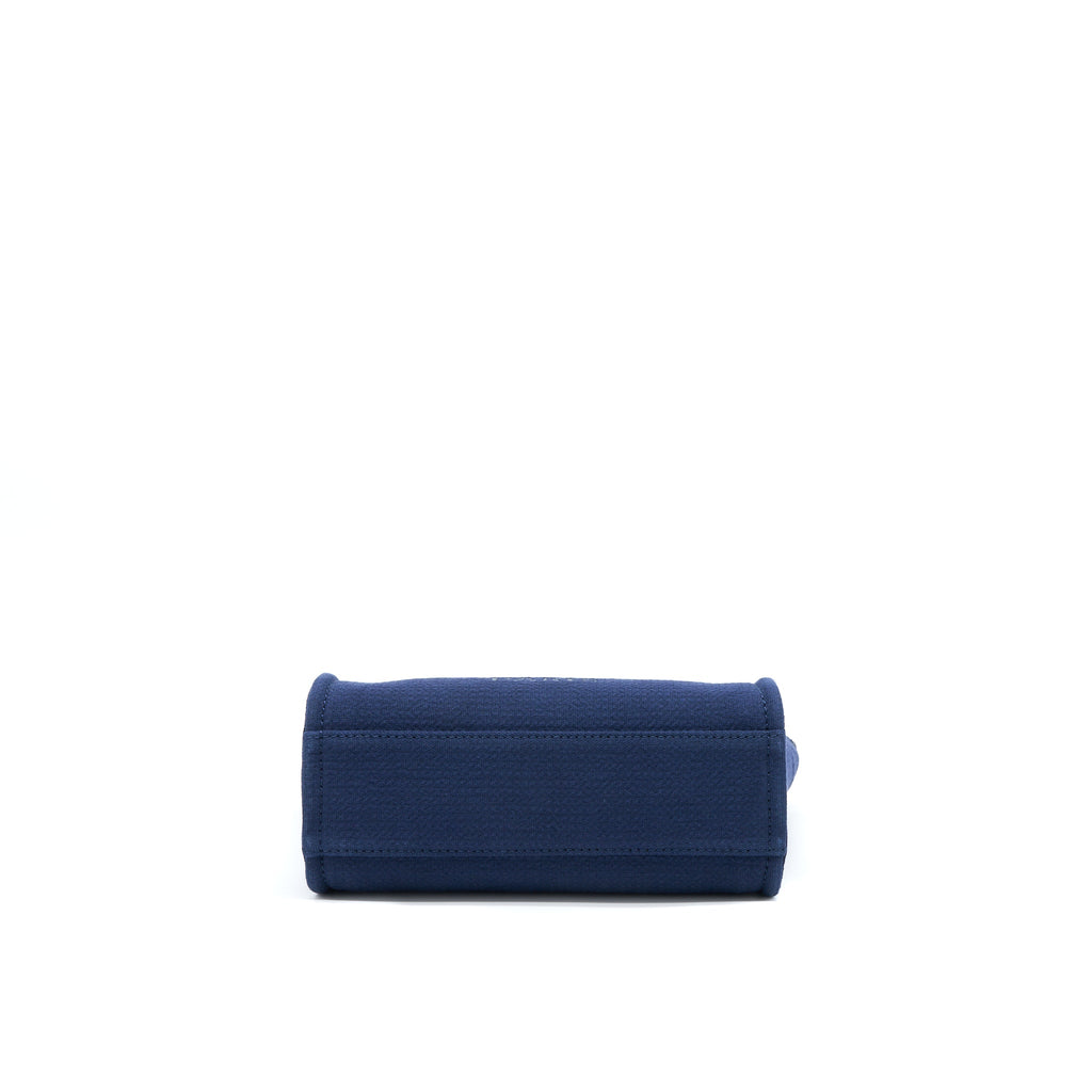 Chanel PM Deauville Tote Bag Canvas Navy  (Microchip)