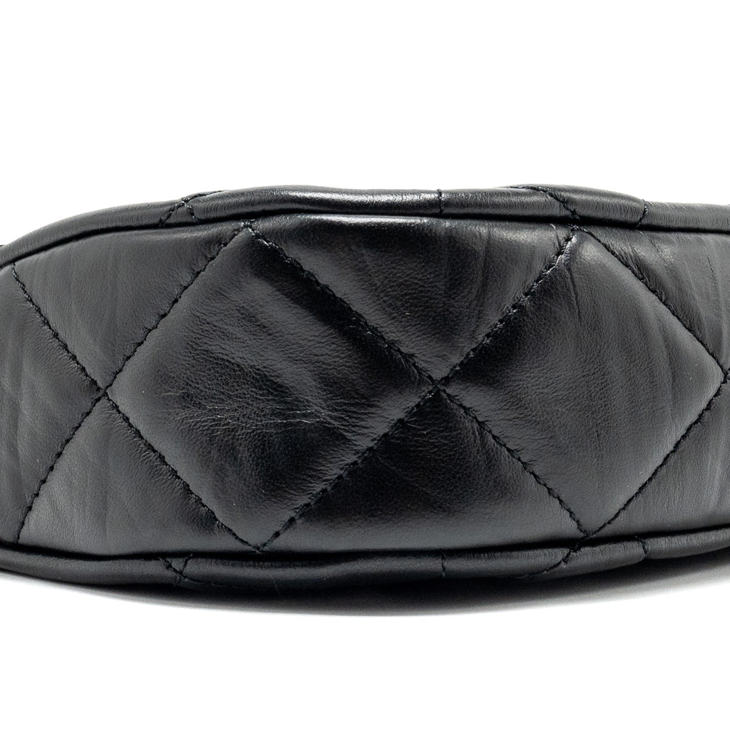 Chanel 23k Hobo Shoulder Bag Calfskin Black  (microchip)