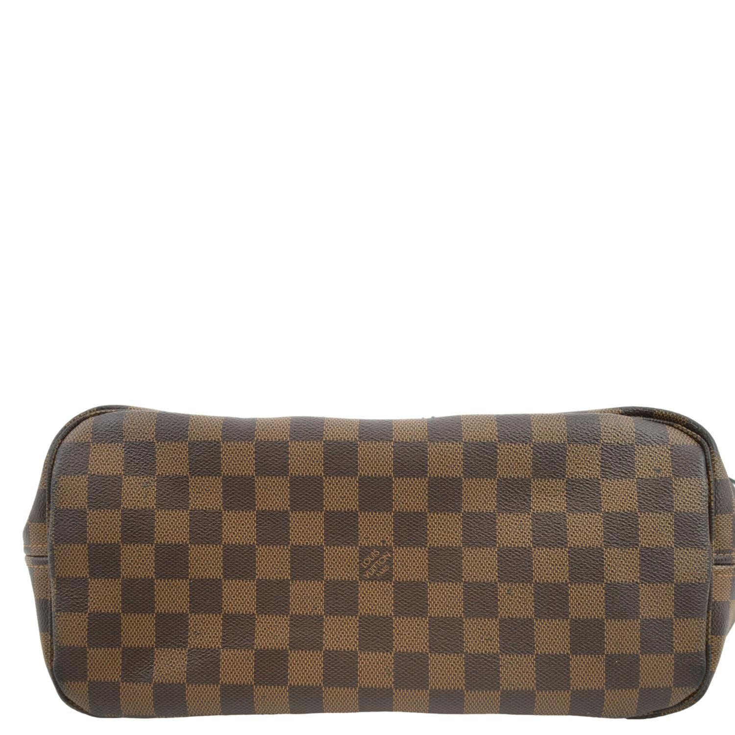 LOUIS VUITTON Neverfull Karakoram MM Damier Ebene Tote Shoulder Bag Red