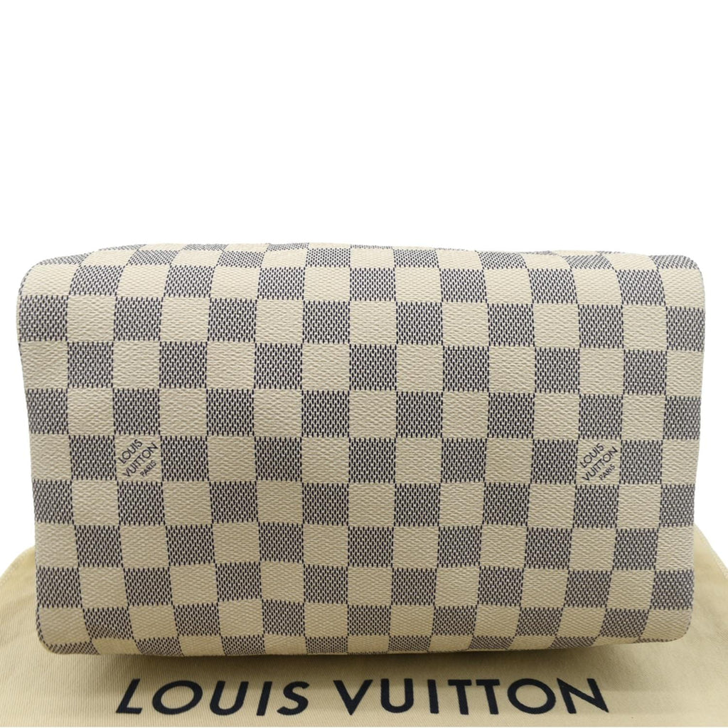 LOUIS VUITTON Speedy 25 Bandouliere Damier Azur Shoulder Bag White