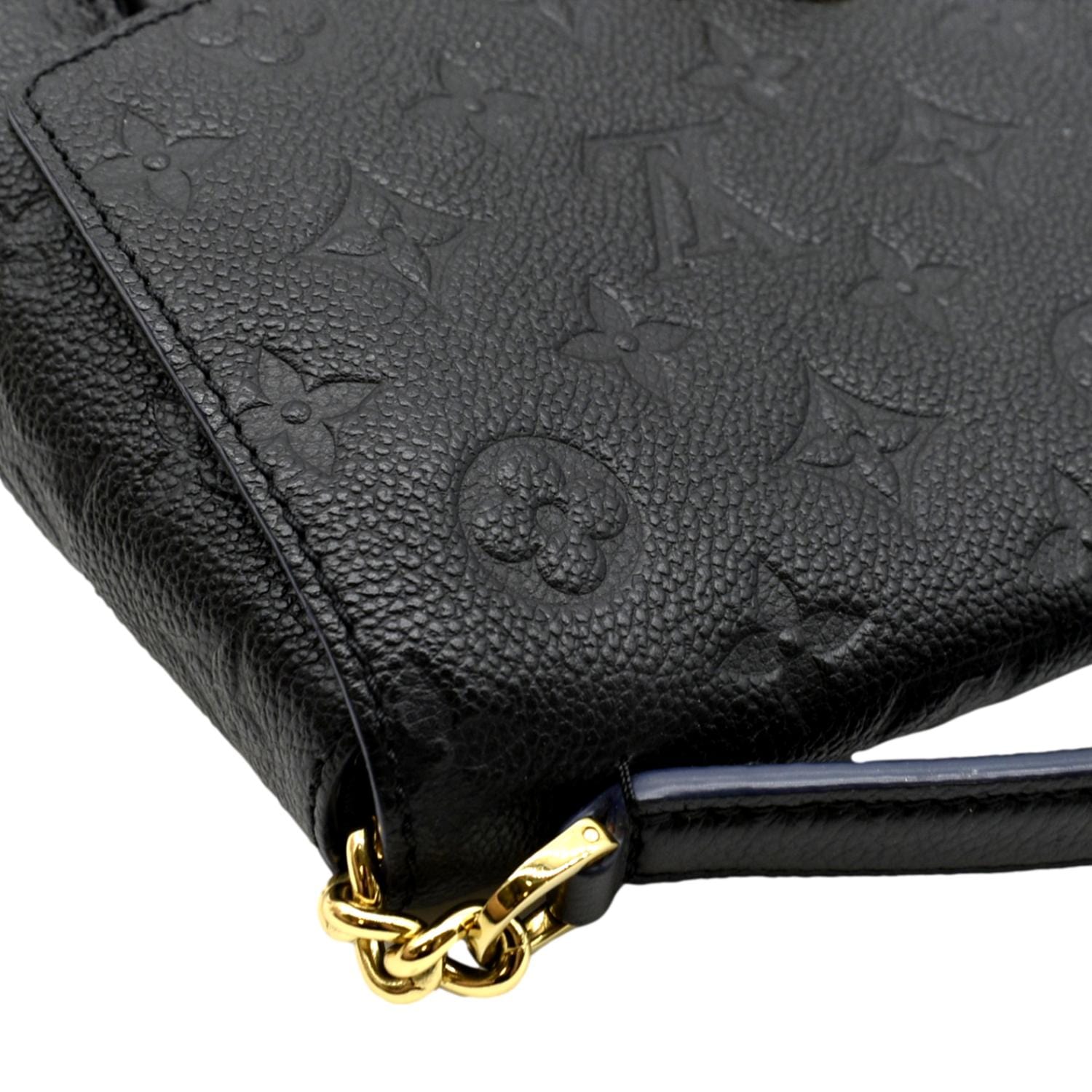 LOUIS VUITTON Blanche BB Empreinte Leather Shoulder Bag Black