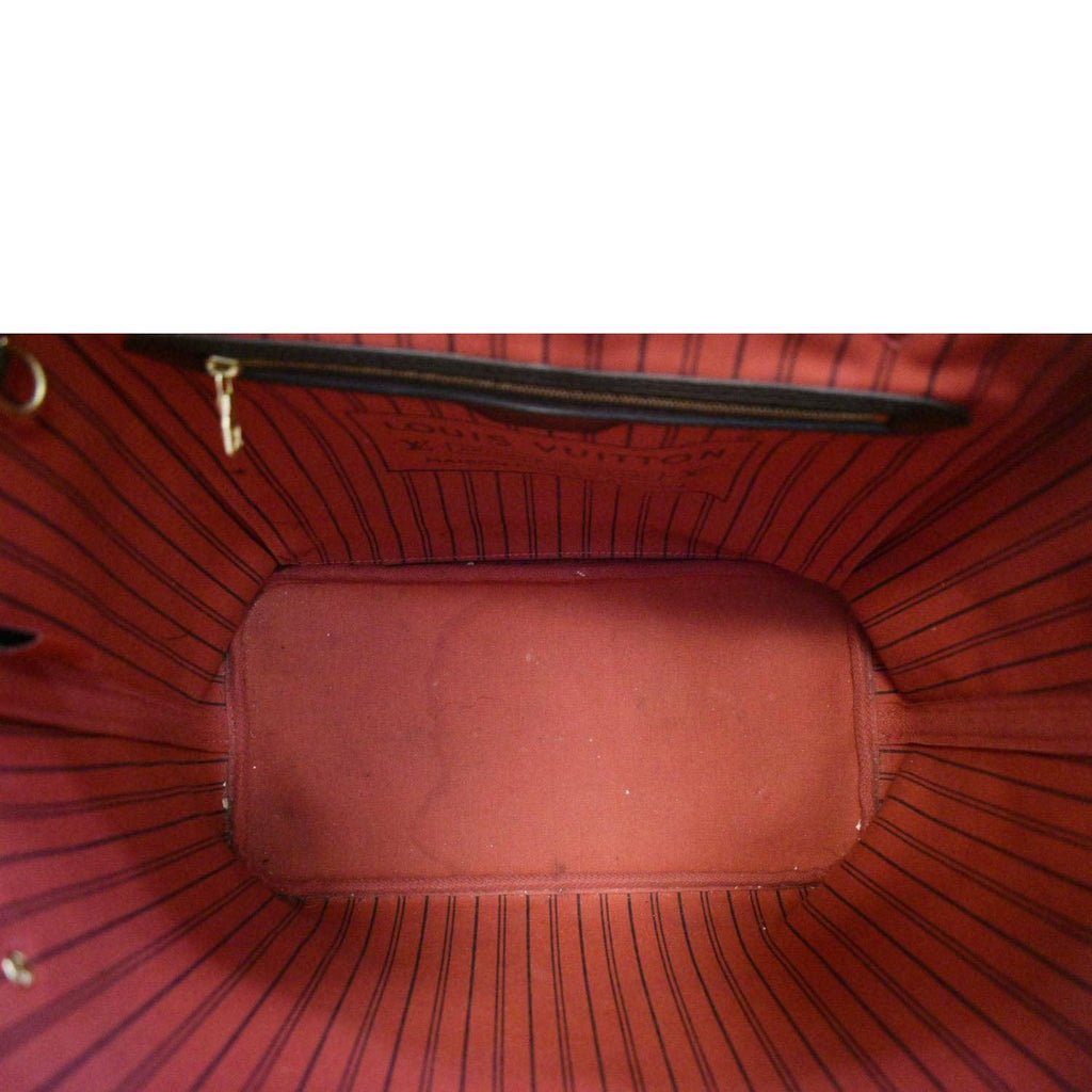 LOUIS VUITTON Neverfull MM Damier Ebene Tote Bag Brown
