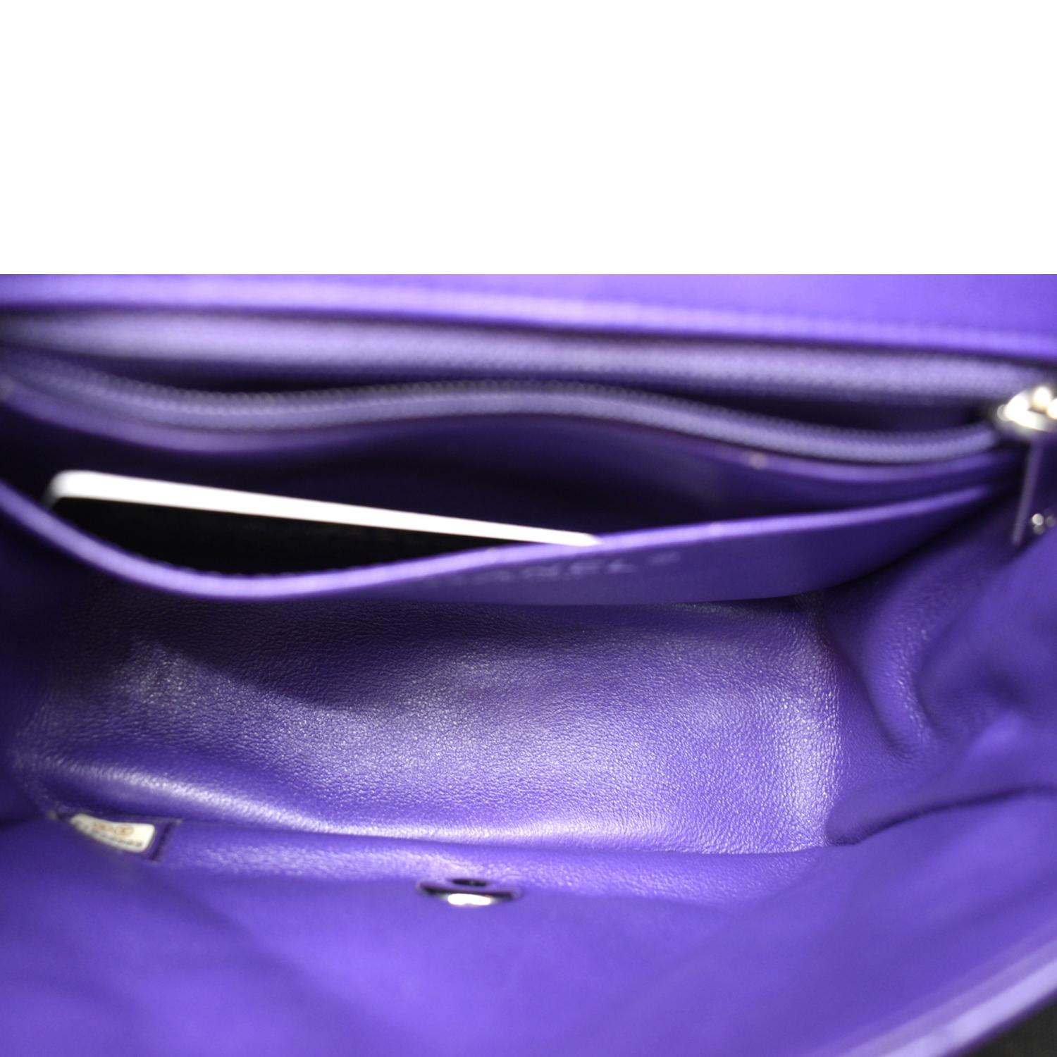 CHANEL Mini Flap Patent Calfskin Leather Shoulder Bag Purple