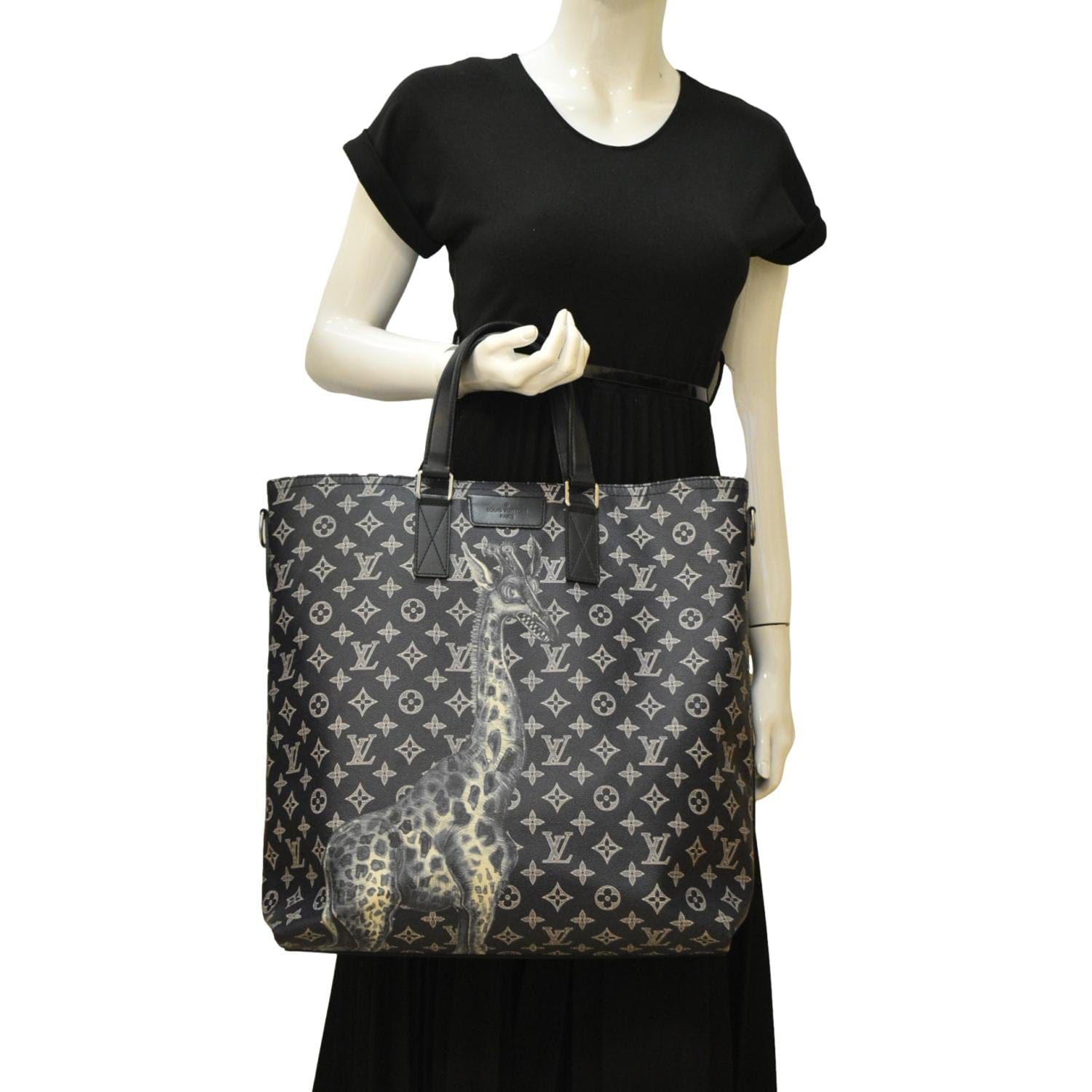 LOUIS VUITTON Savane Monogram Chapman Canvas Atlas Tote Bag Navy Blue