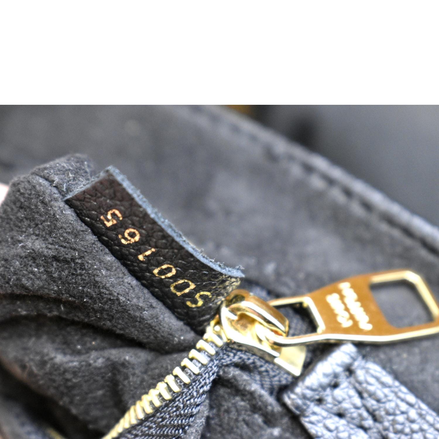 LOUIS VUITTON Saint Germain MM Monogram Empreinte Leather Shoulder Bag Black