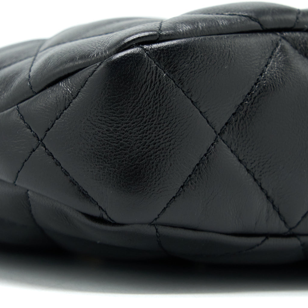 Chanel 22K Hobo Shoulder Bag Lambskin Black  (Microchip)