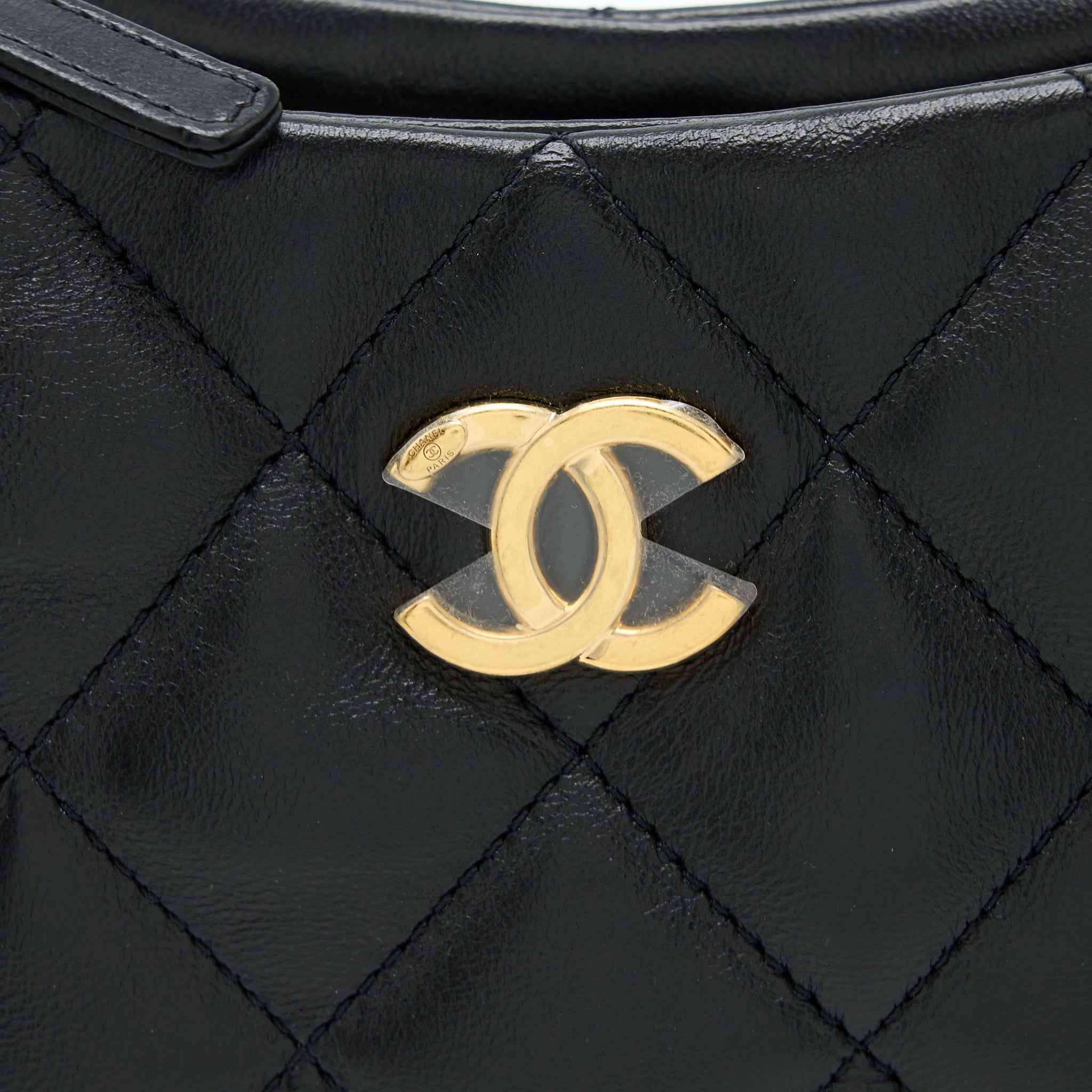 Chanel 22K Hobo Shoulder Bag Lambskin Black  (Microchip)