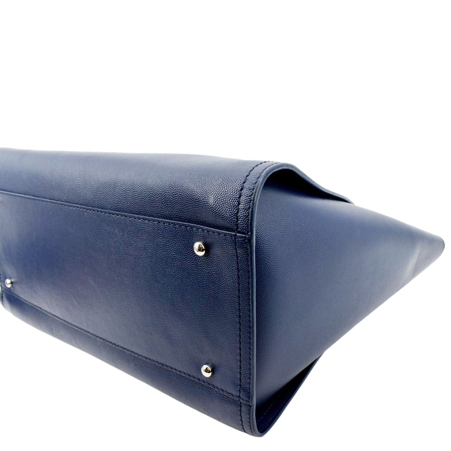 CHANEL Deauville Studded Caviar Tote Shoulder Bag Blue