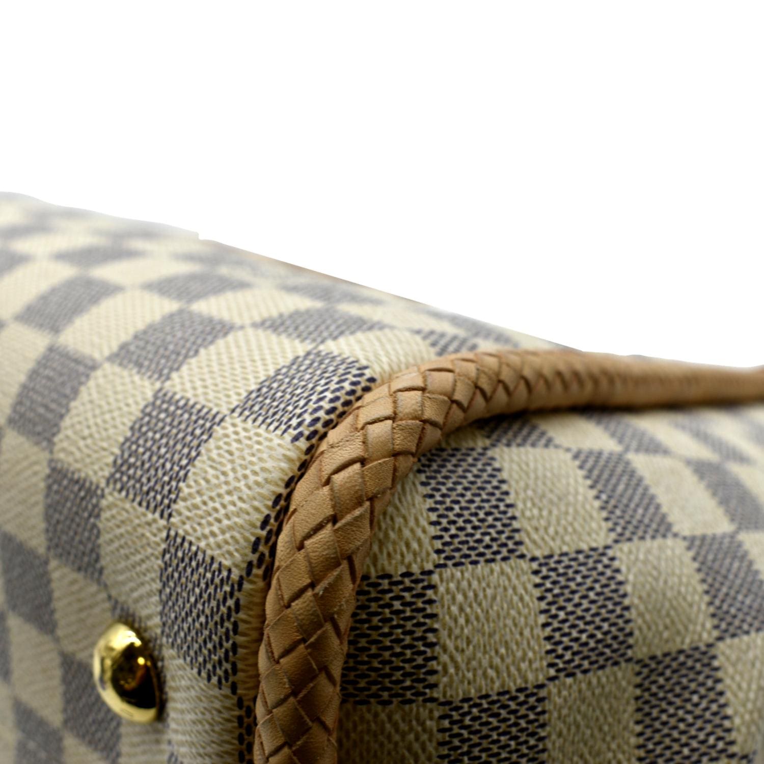 LOUIS VUITTON Propriano Damier Azur Tote Shoulder Bag White