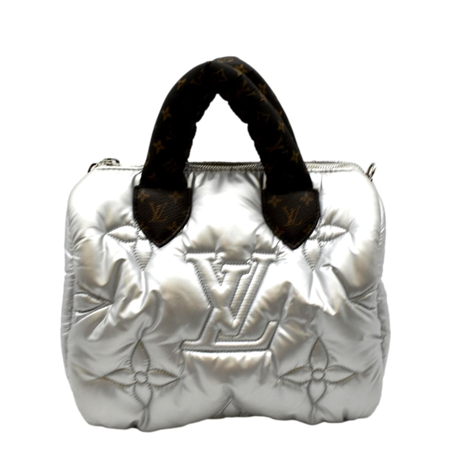 LOUIS VUITTON Speedy Bandouliere 25 Econyl Nylon Pillow Shoulder Bag Silver