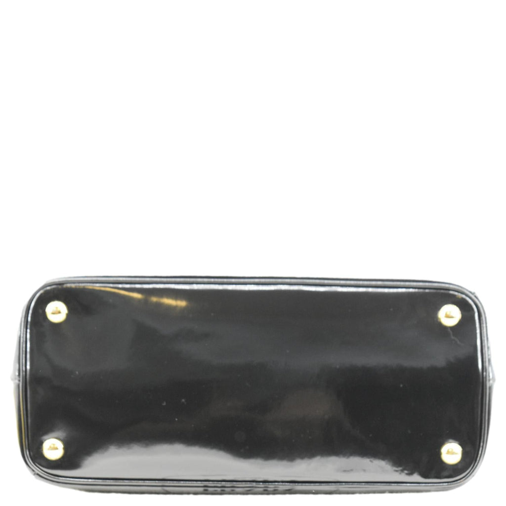 PRADA Double Zip Patent Leather Shoulder Bag Black B1801N