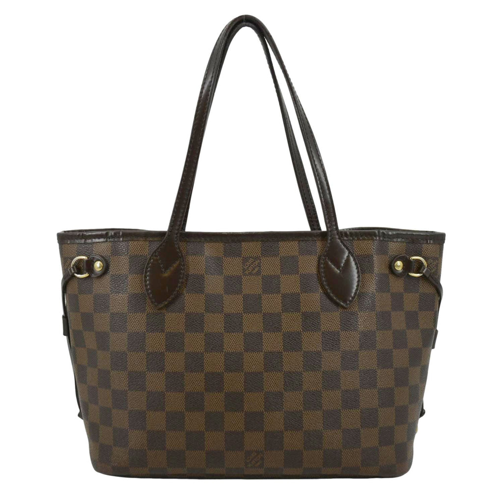 LOUIS VUITTON Neverfull PM Damier Ebene Tote Shoulder Bag Brown