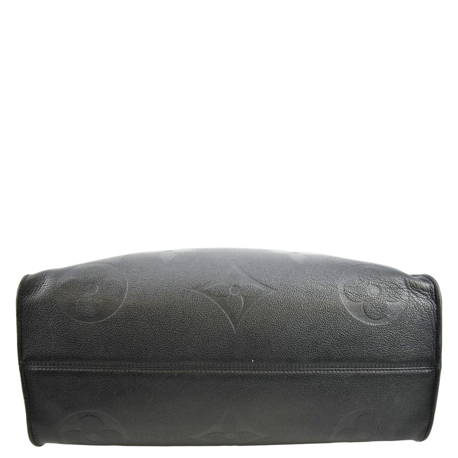 LOUIS VUITTON Onthego GM Monogram Empreinte Leather Tote Bag Black