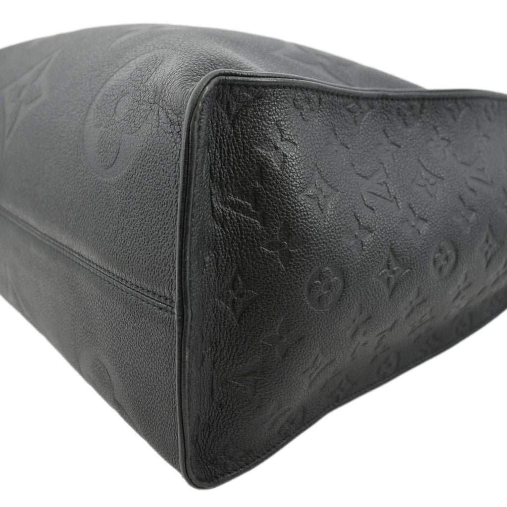 LOUIS VUITTON Onthego GM Monogram Empreinte Leather Tote Bag Black