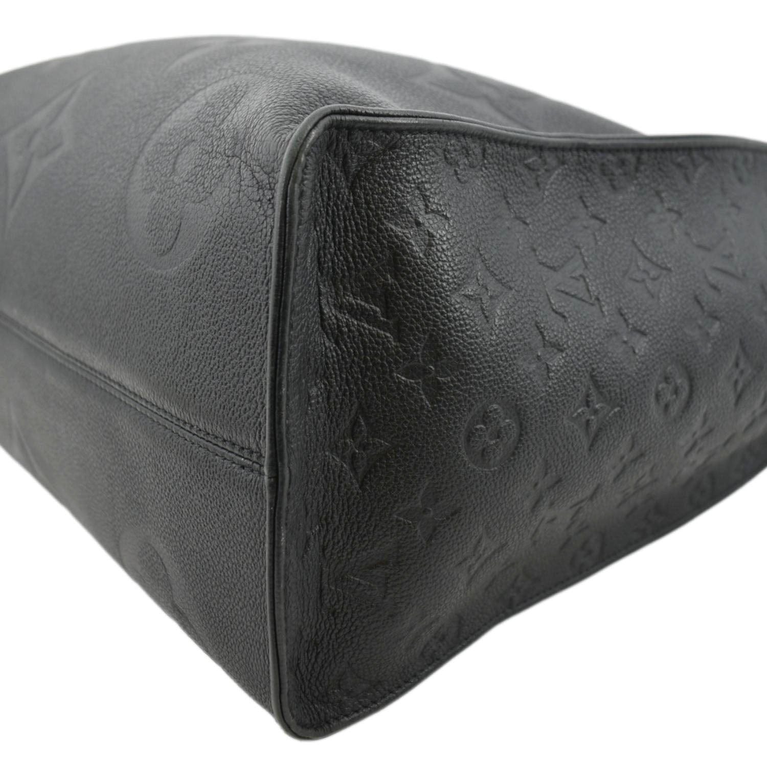 LOUIS VUITTON Onthego GM Monogram Empreinte Leather Tote Bag Black