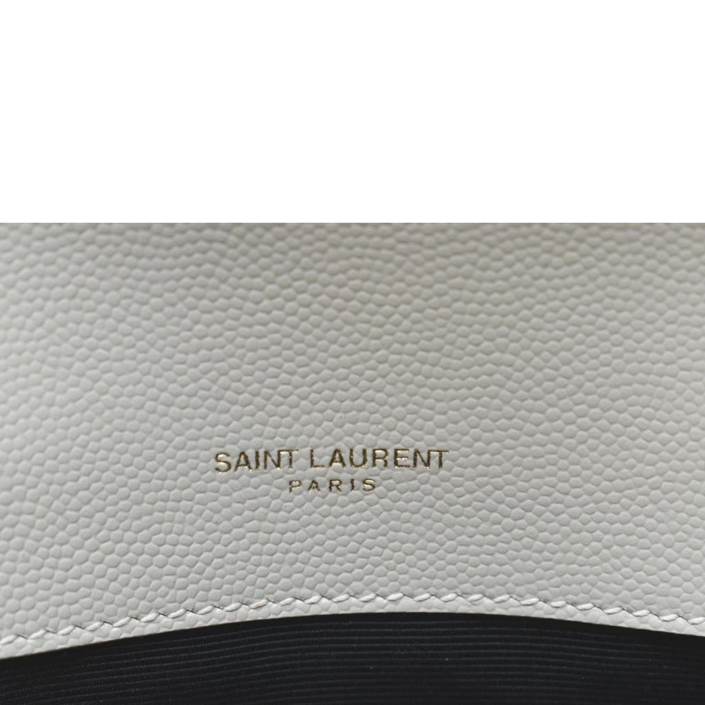 YVES SAINT LAURENT Kate Grain De Poudre Leather Shoulder Bag Ivory