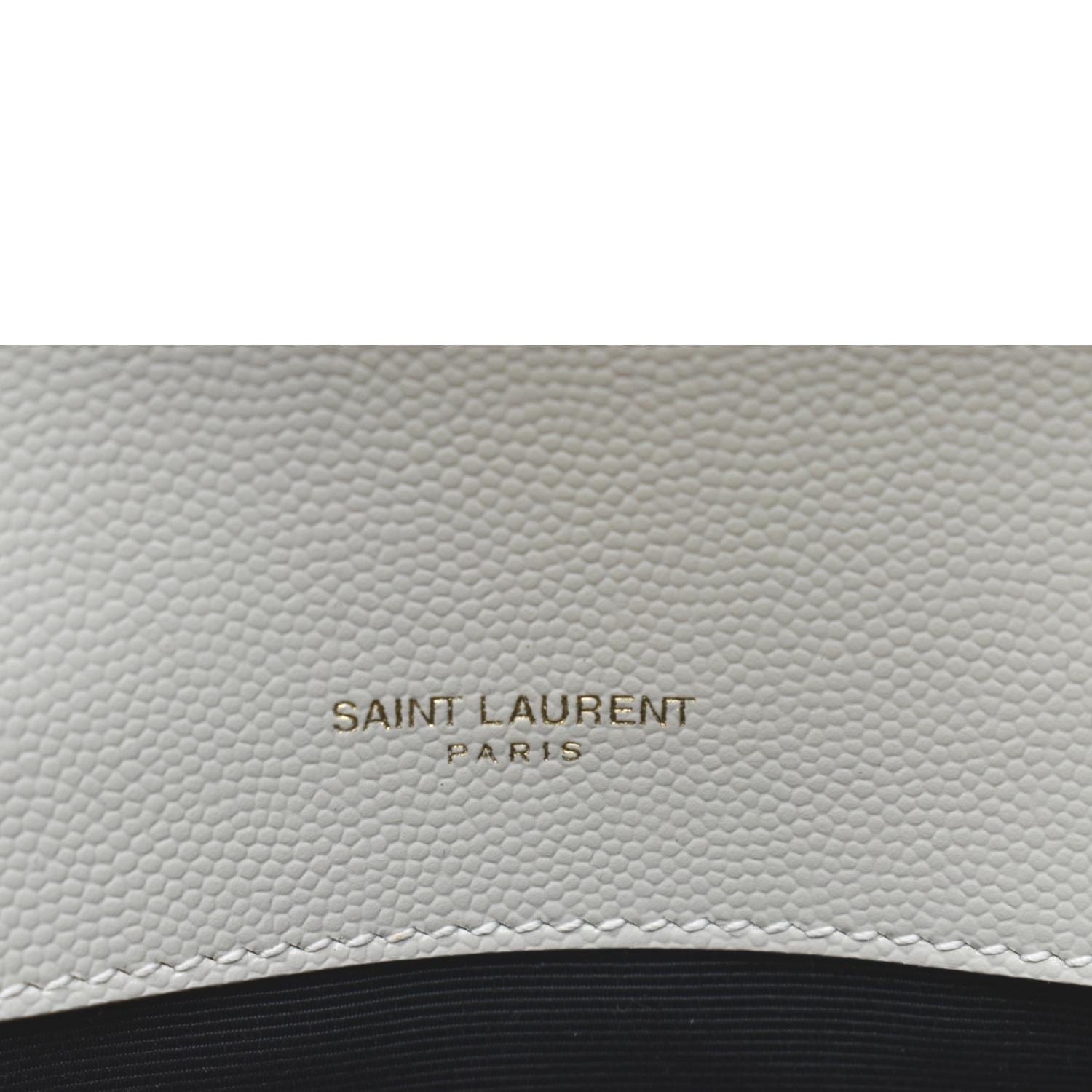 YVES SAINT LAURENT Kate Grain De Poudre Leather Shoulder Bag Ivory