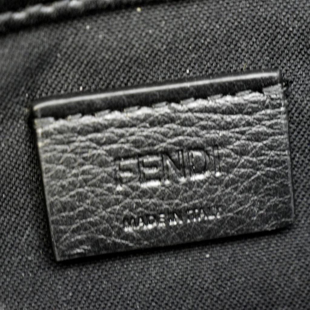 FENDI Studded Logo Woc Leather Crossbody Clutch Black