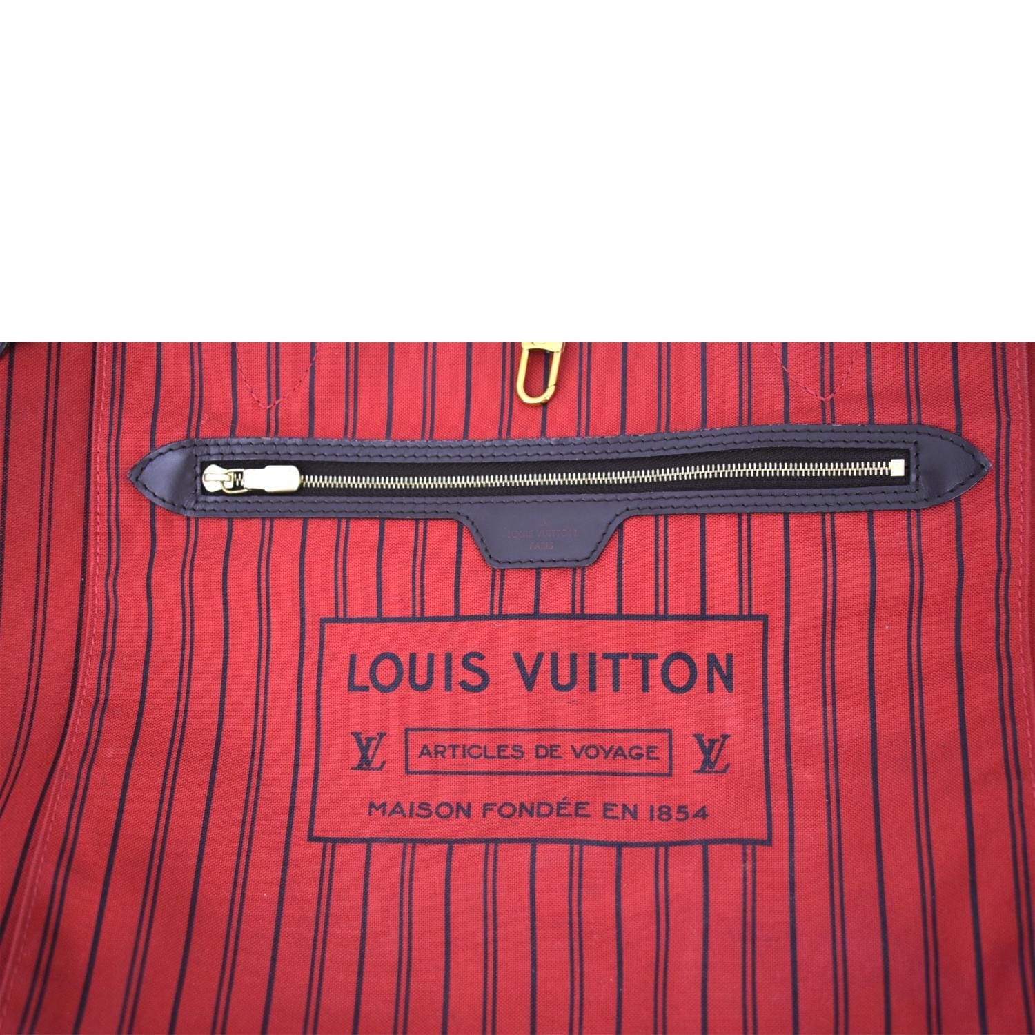 LOUIS VUITTON Neverfull GM Damier Ebene Tote Shoulder Bag Brown