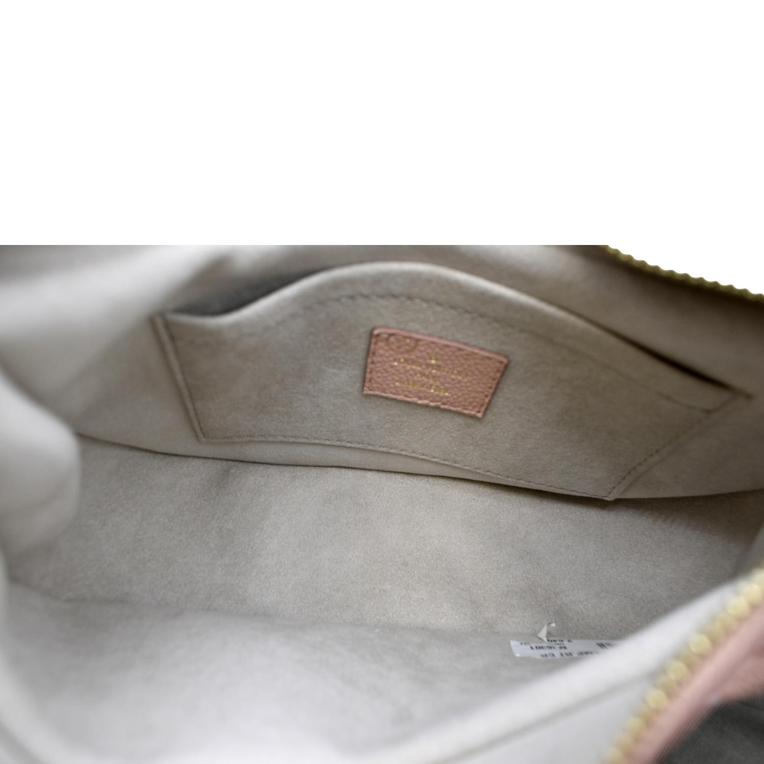 LOUIS VUITTON Bagatelle Monogram Empreinte Leather Shoulder Bag Rose Trianon