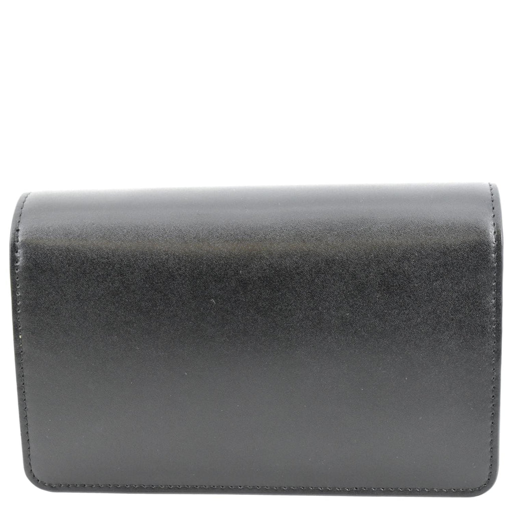 FENDI Studded Logo Woc Leather Crossbody Clutch Black