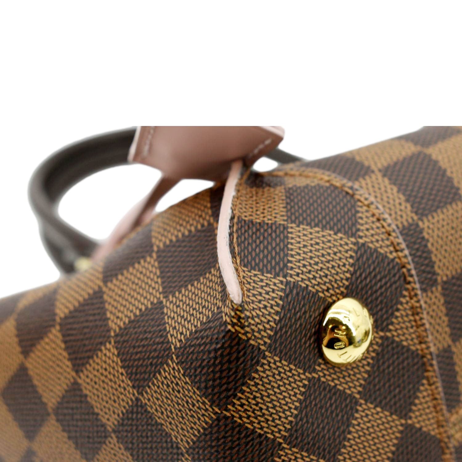 LOUIS VUITTON Caissa PM Damier Ebene Tote Shoulder Bag Rose Ballerine