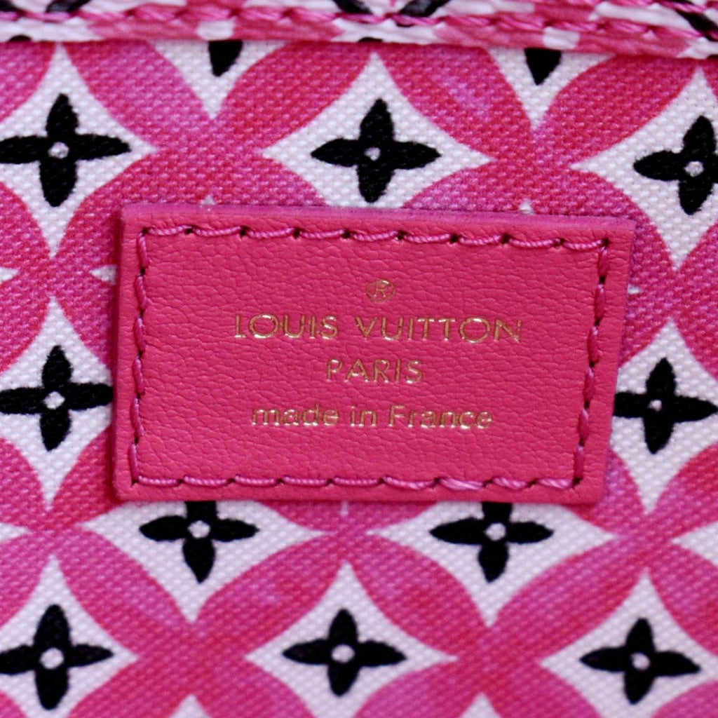 LOUIS VUITTON Giant Rose Neverfull MM Monogram Canvas Shoulder Bag White