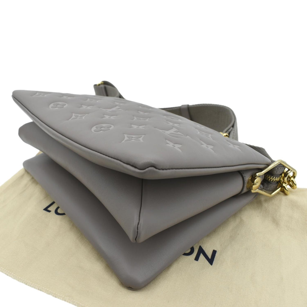 LOUIS VUITTON Coussin PM Monogram Embossed Shoulder Bag Grey