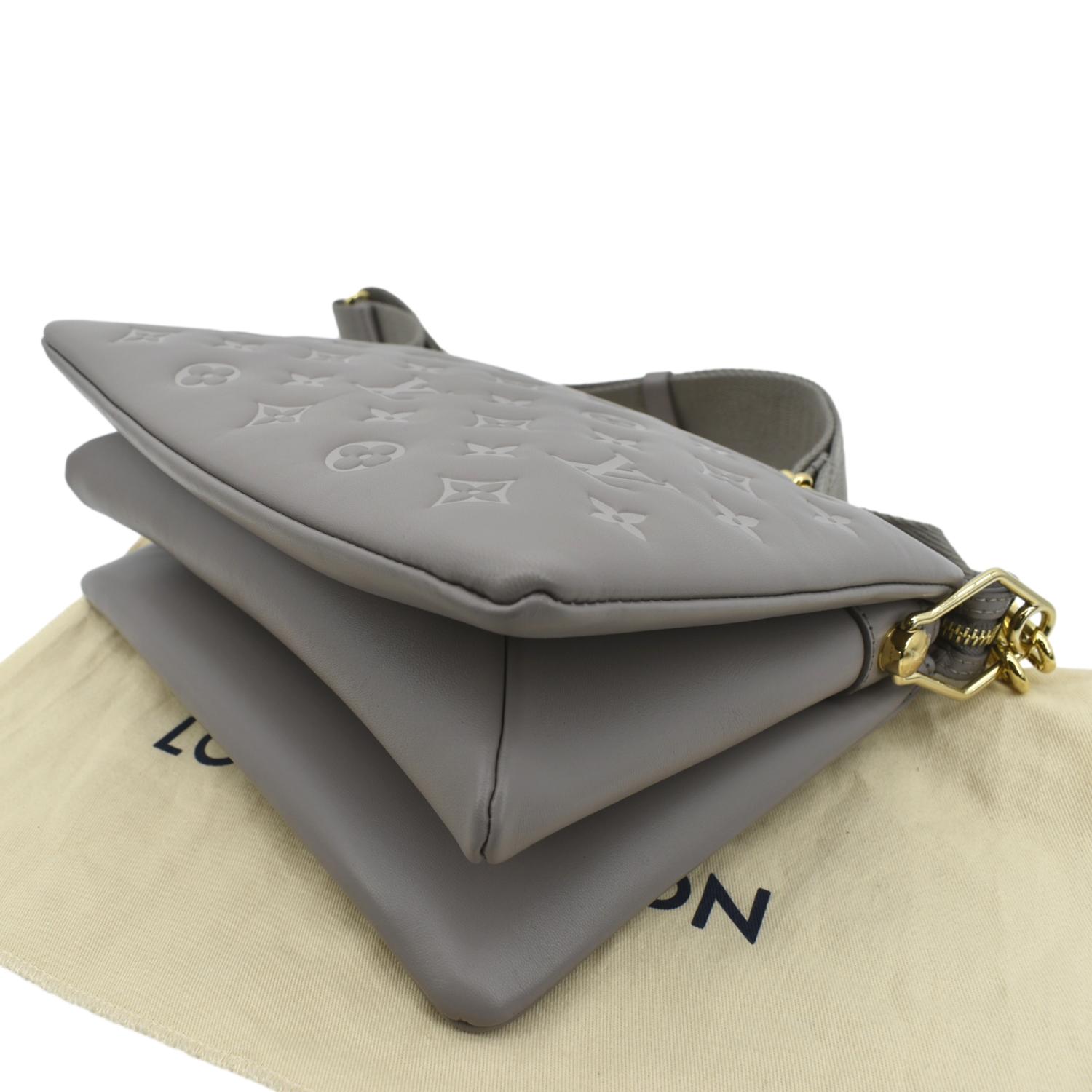 LOUIS VUITTON Coussin PM Monogram Embossed Shoulder Bag Grey