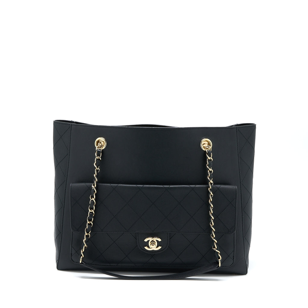 Chanel Tote Bag Lambskin Black L
