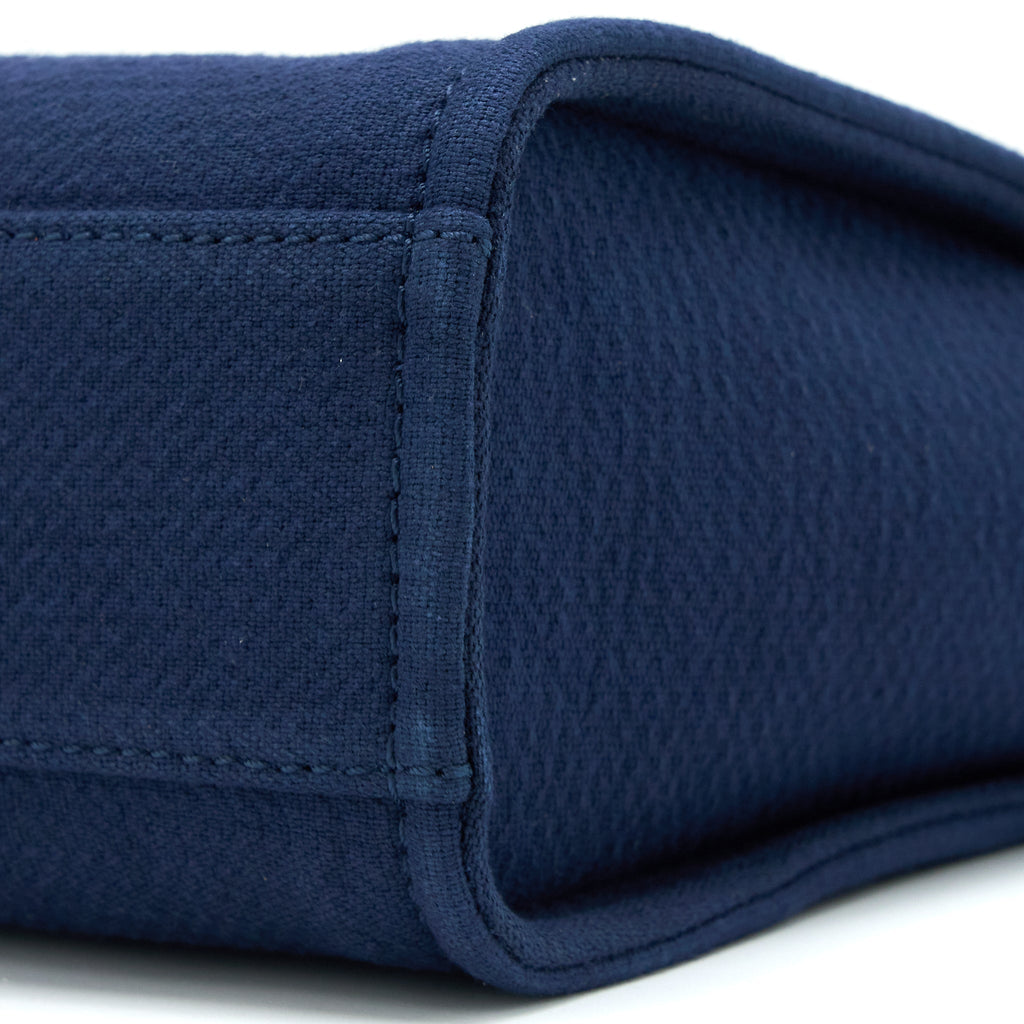 Chanel PM Deauville Tote Bag Canvas Navy  (Microchip)