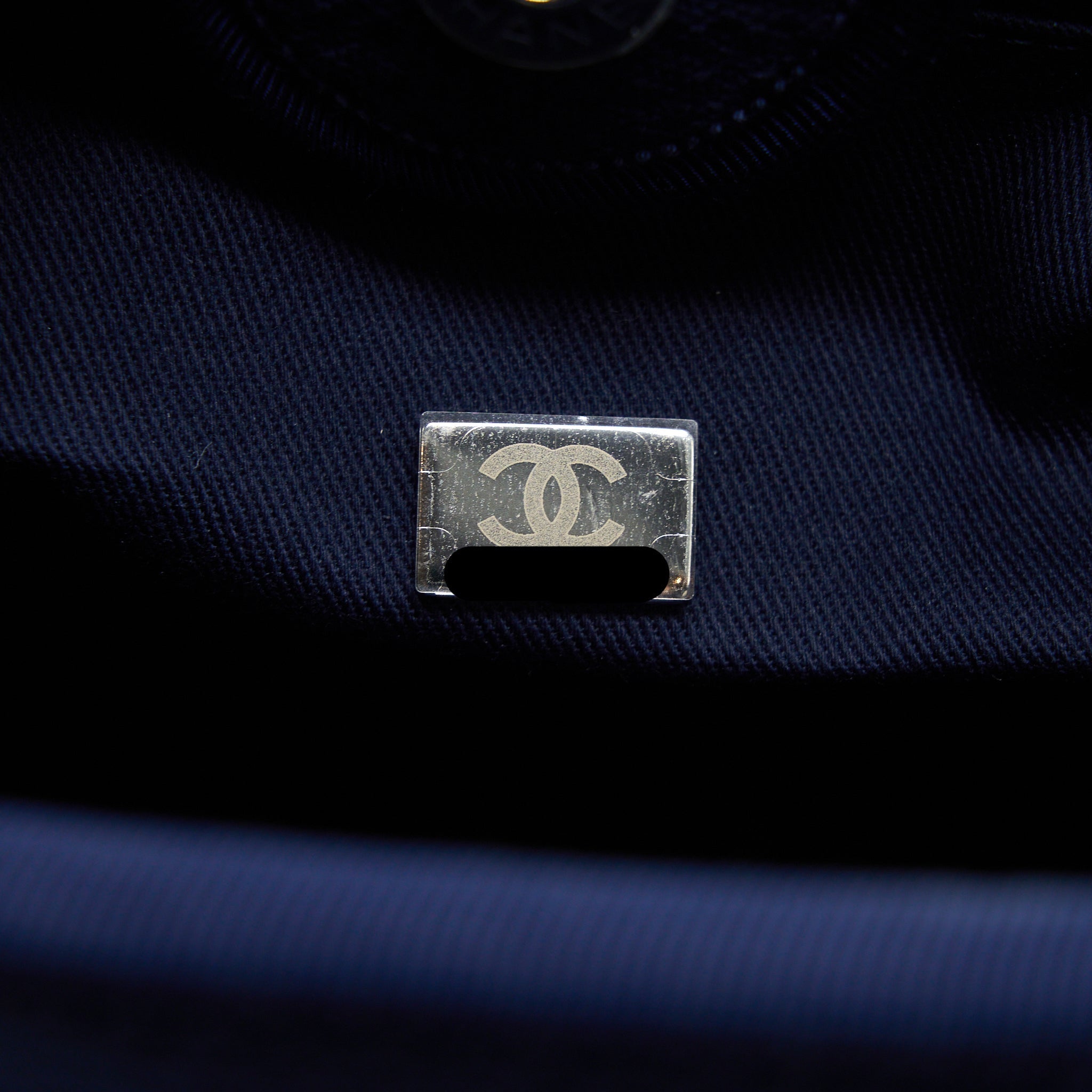 Chanel PM Deauville Tote Bag Canvas Navy  (Microchip)