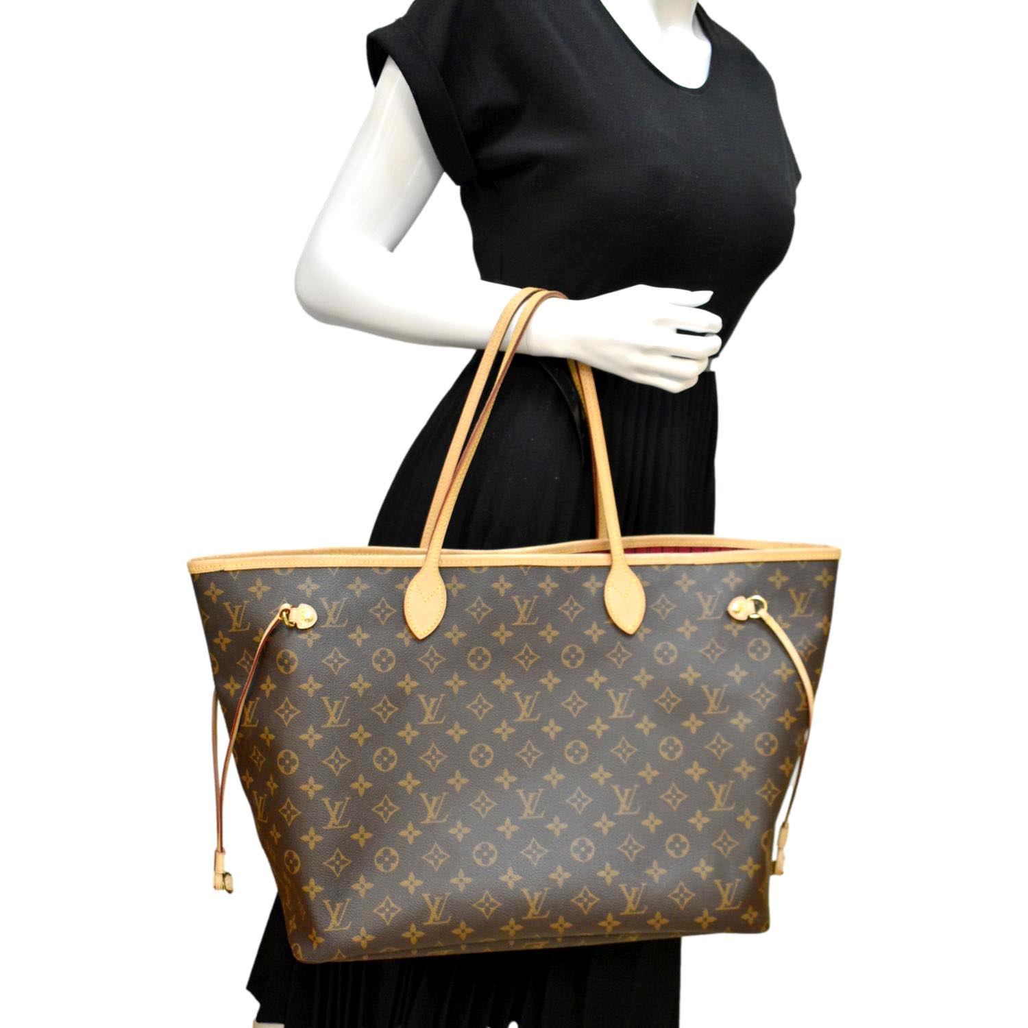LOUIS VUITTON Neverfull GM Monogram Canvas Tote Bag Fuchsia