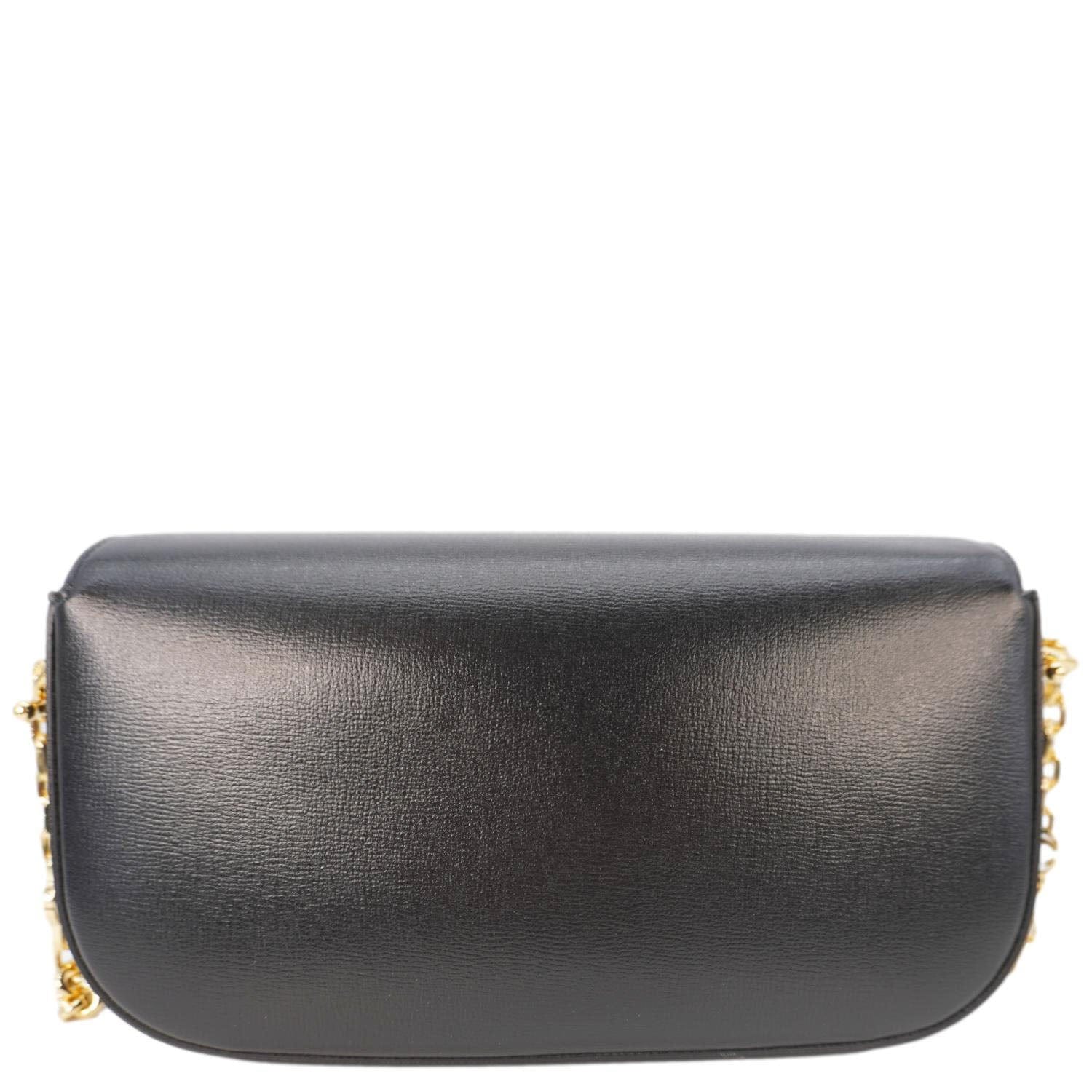 GUCCI Horsebit 1955 Small Leather Shoulder Bag Black 735178