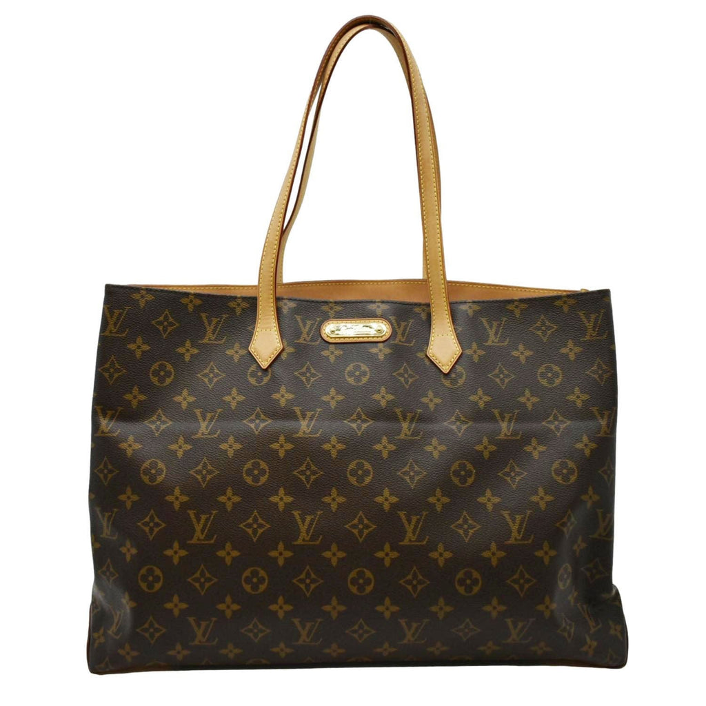 LOUIS VUITTON Wilshire GM Monogram Canvas Tote Shoulder Bag Brown