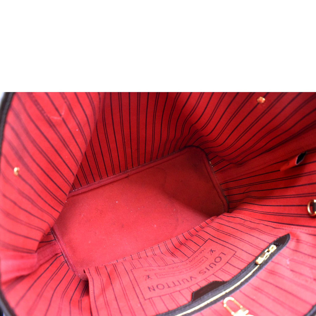 LOUIS VUITTON Neverfull MM Damier Ebene Tote Bag Brown