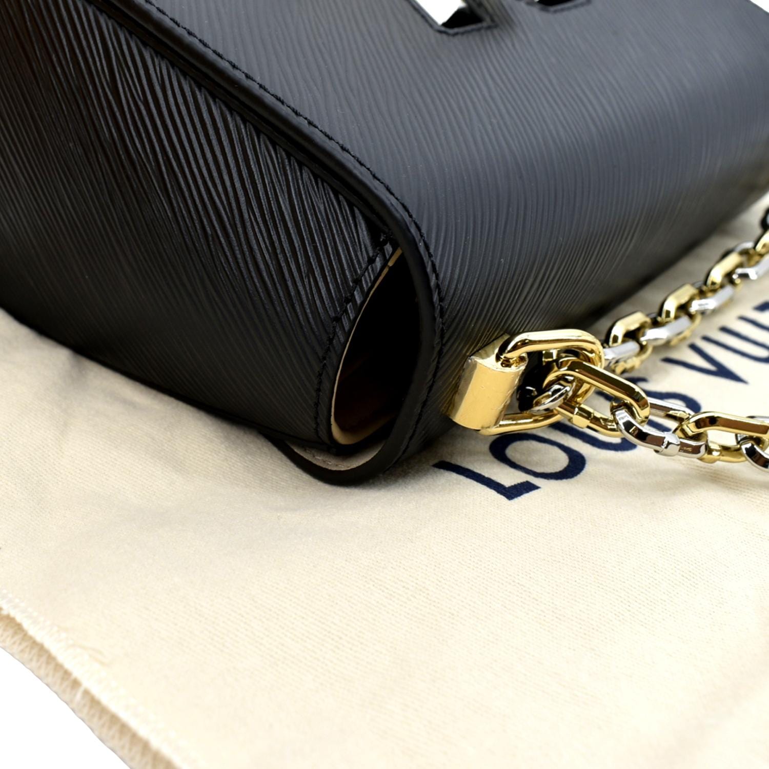 LOUIS VUITTON LV Twist MM Epi Leather Shoulder Bag Black