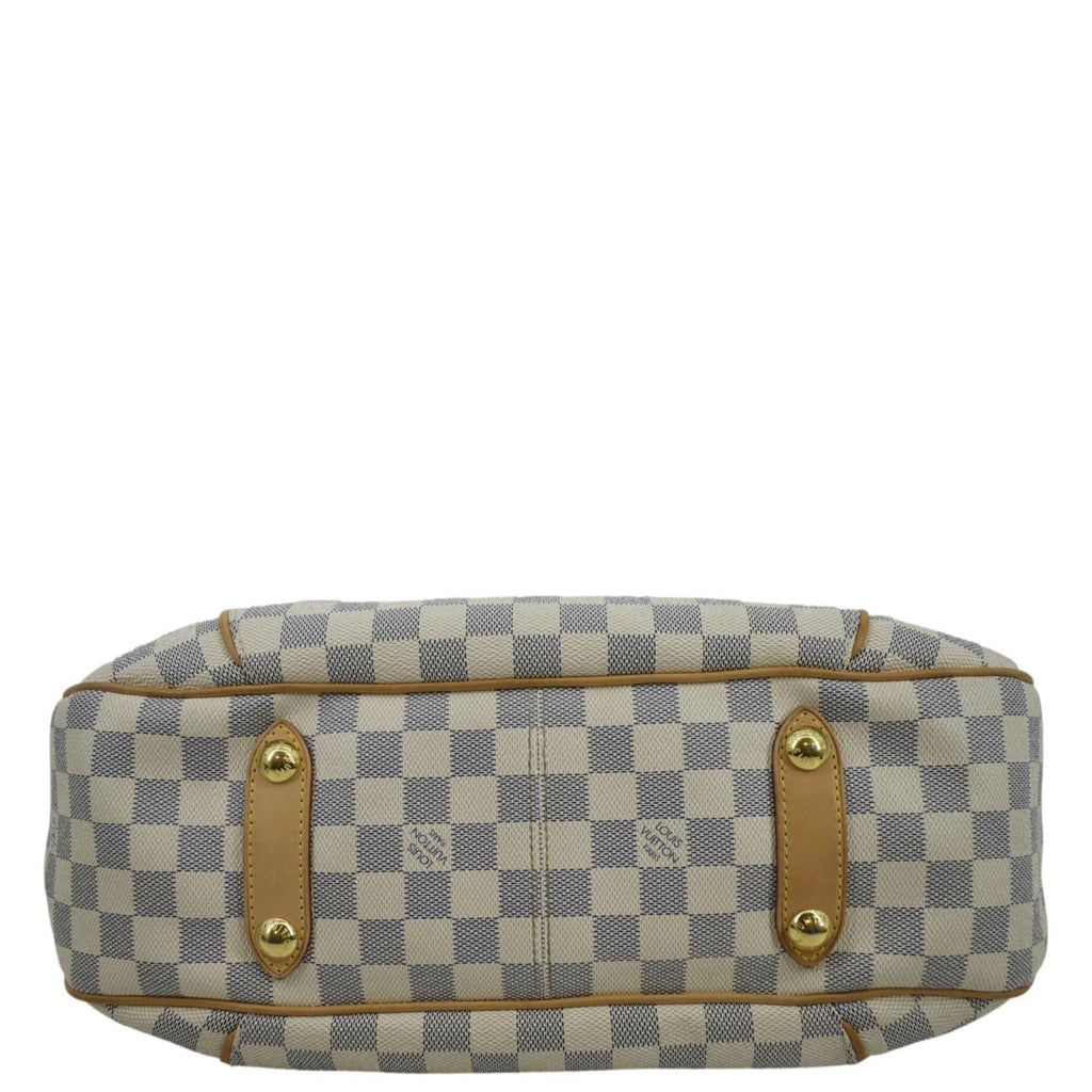 LOUIS VUITTON Galliera PM Damier Azur Shoulder Hobo Bag White