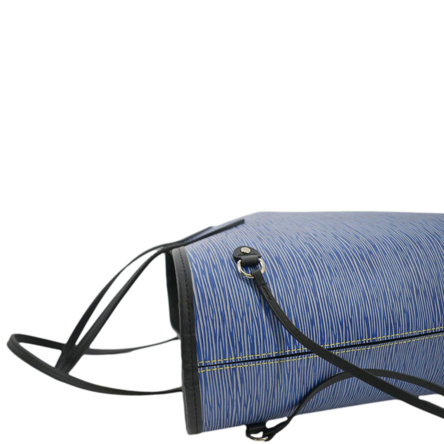 LOUIS VUITTON Neverfull Epi Leather Tote Shoulder Bag Denim Blue