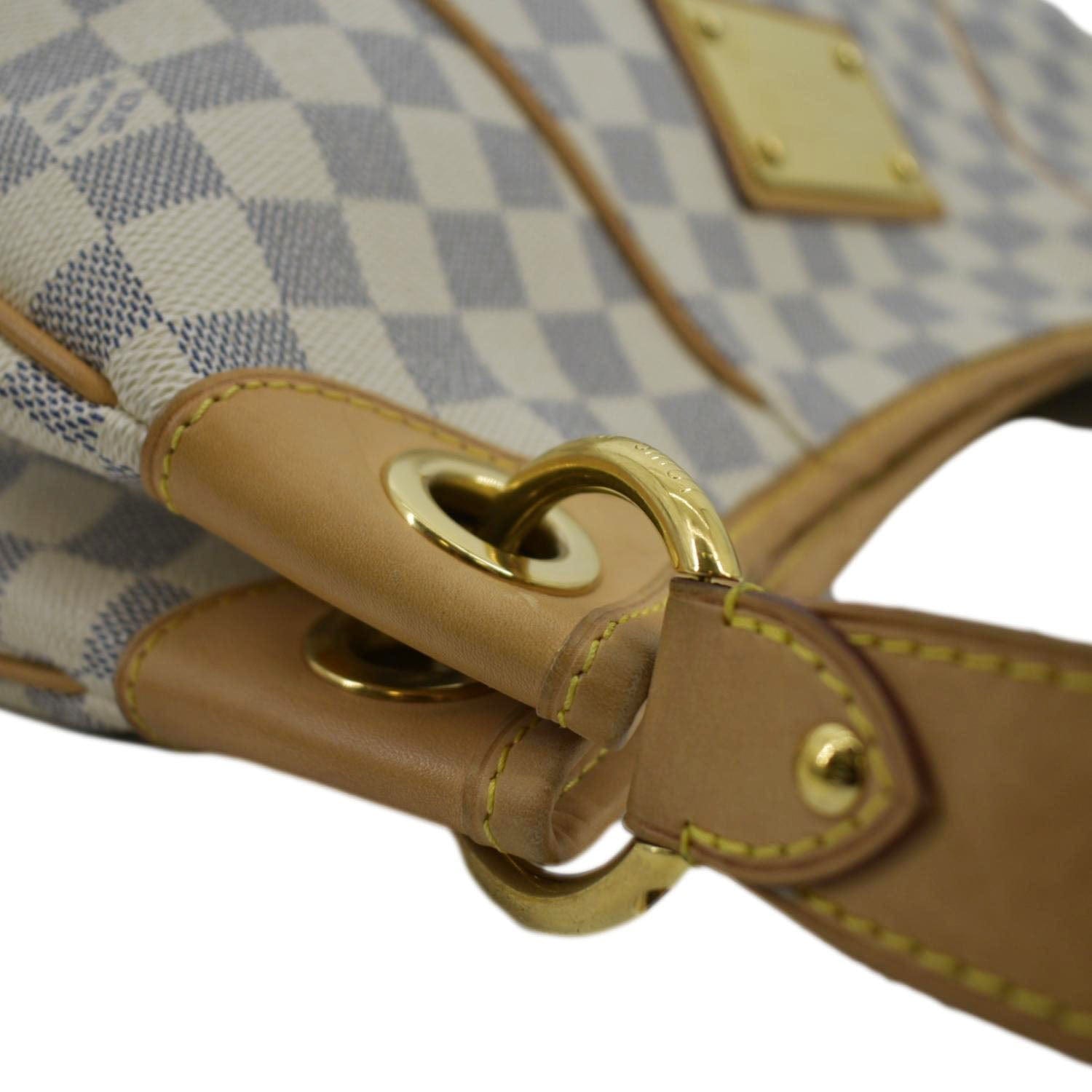 LOUIS VUITTON Galliera PM Damier Azur Shoulder Hobo Bag White