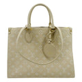 LOUIS VUITTON Onthego Spring City MM Monogram Empreinte Leather Shoulder Bag Cream