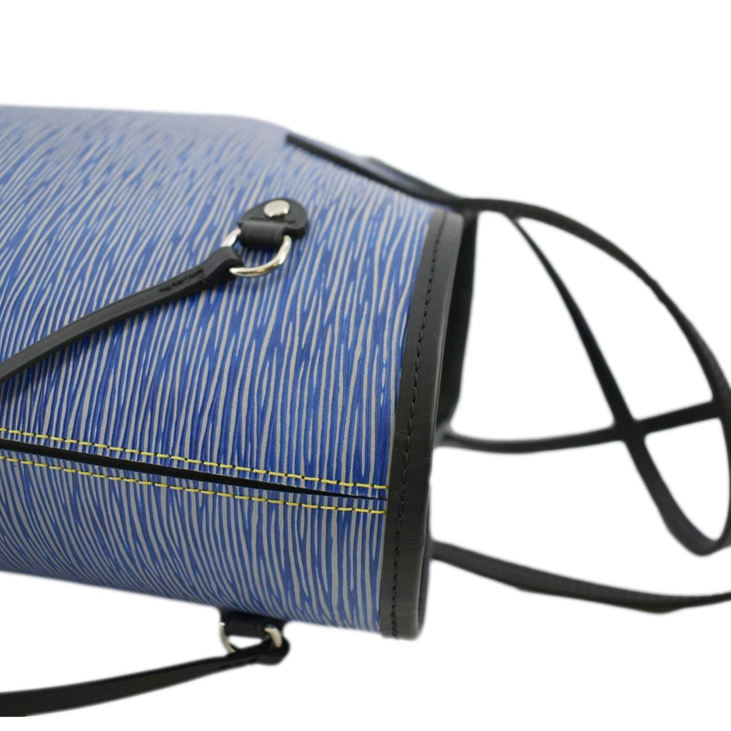 LOUIS VUITTON Neverfull Epi Leather Tote Shoulder Bag Denim Blue