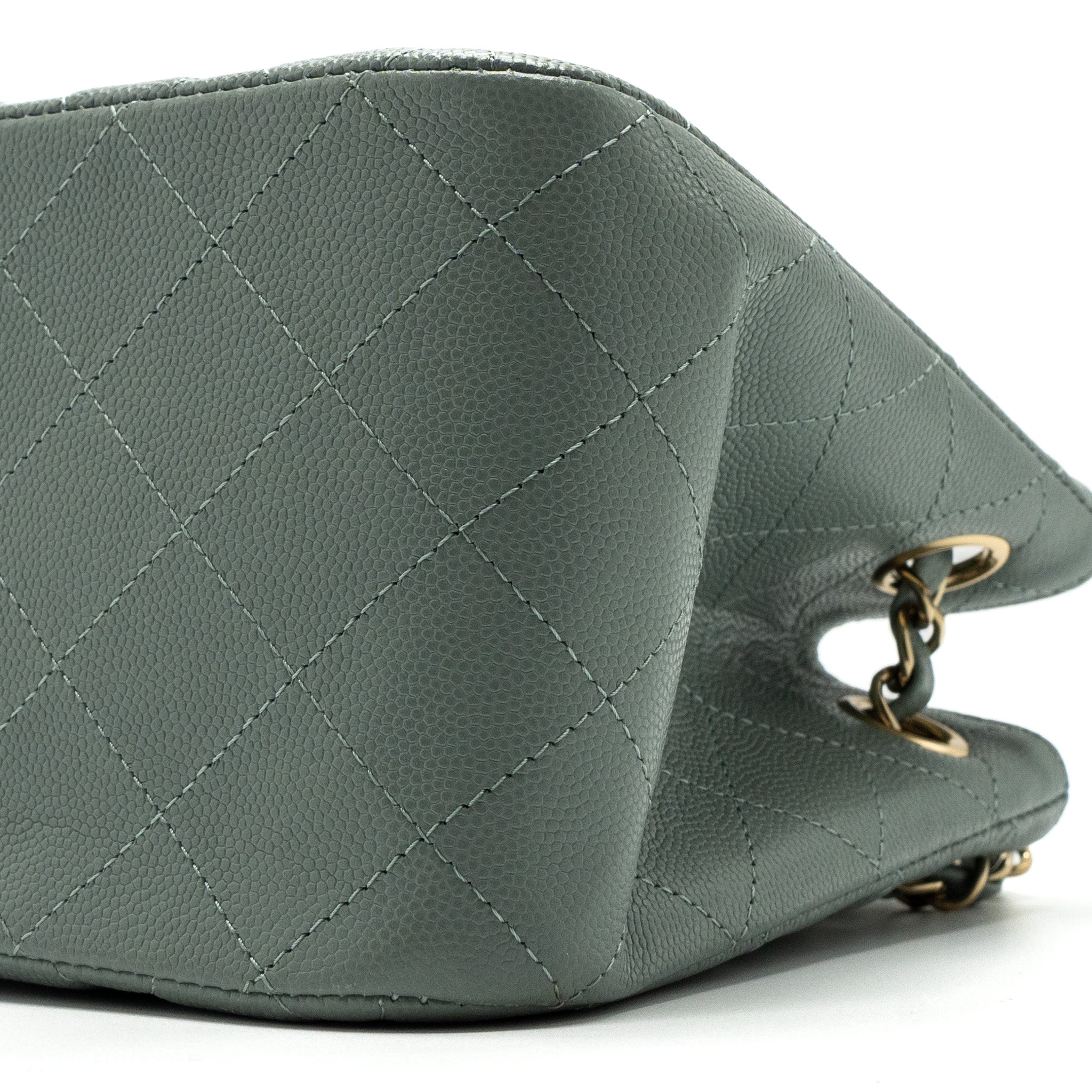 Chanel 23C mini bucket tote bag caviar light grey L (microchip)